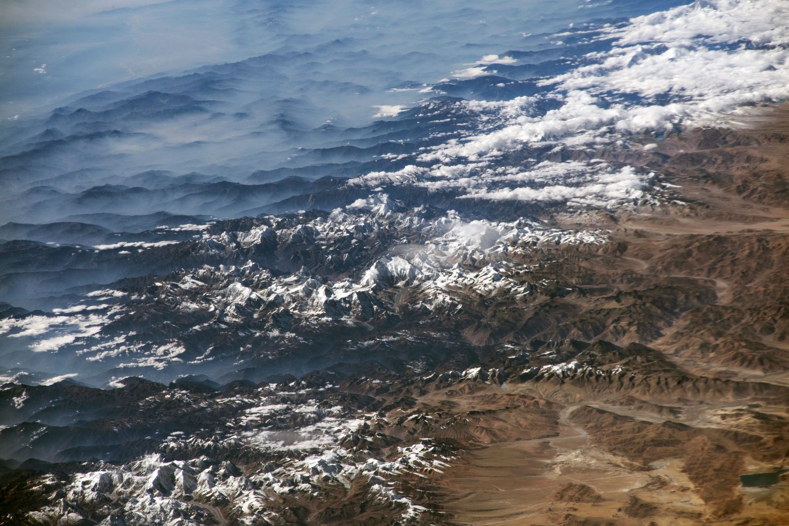 The snow-capped Himalayas photographed from the International Space Station